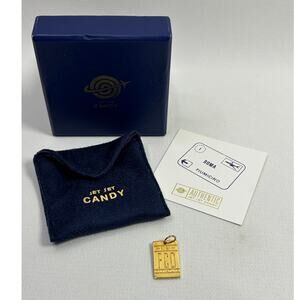 Jet Set Candy Rome FCO Luggage Tag Charm Gold Vermeil on 925 (customized)